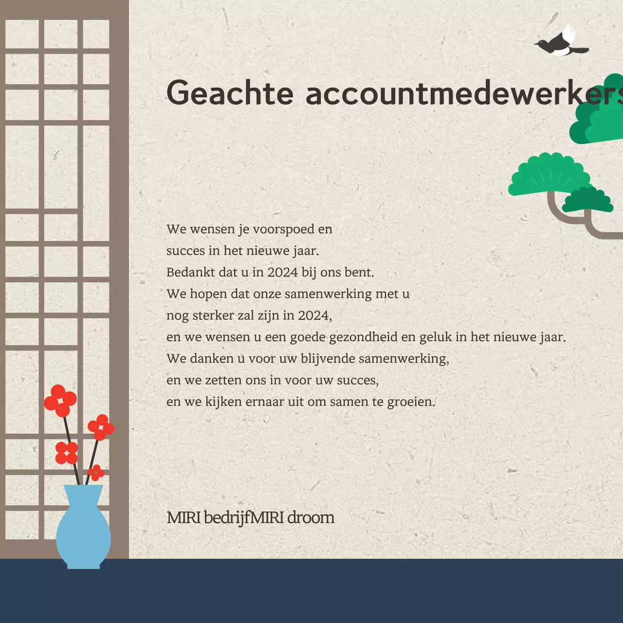 Een grijze traditionele nieuwjaarsgroet plannen