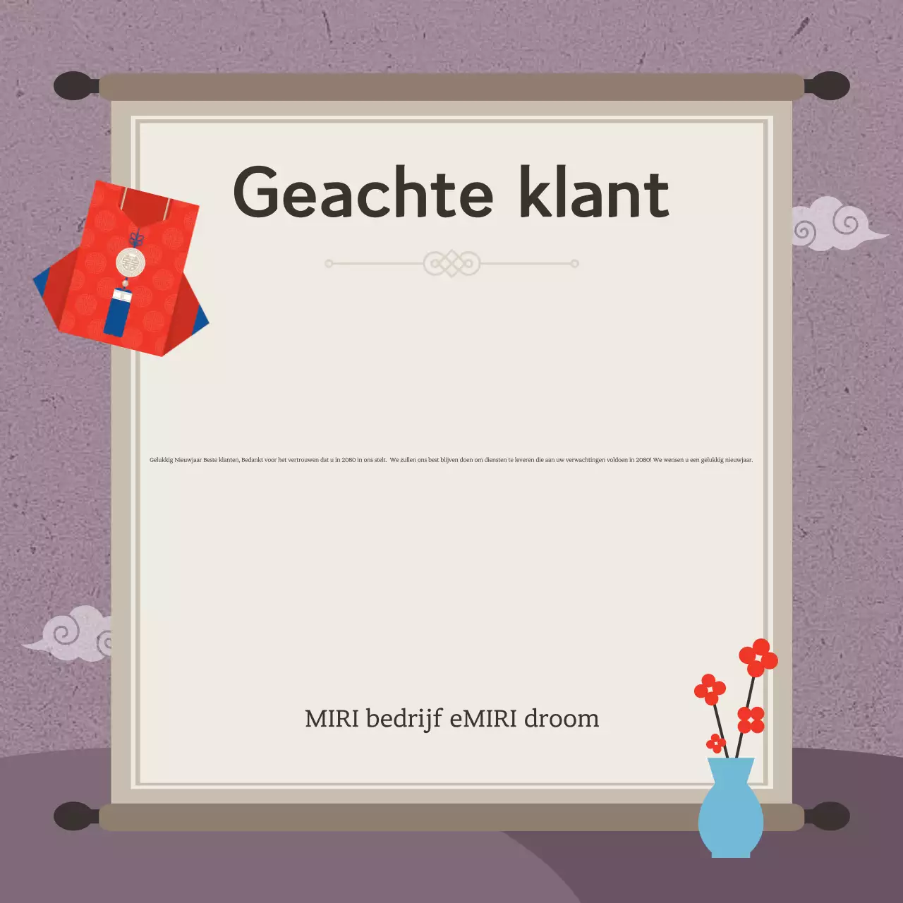 Een grijze traditionele nieuwjaarsgroet plannen