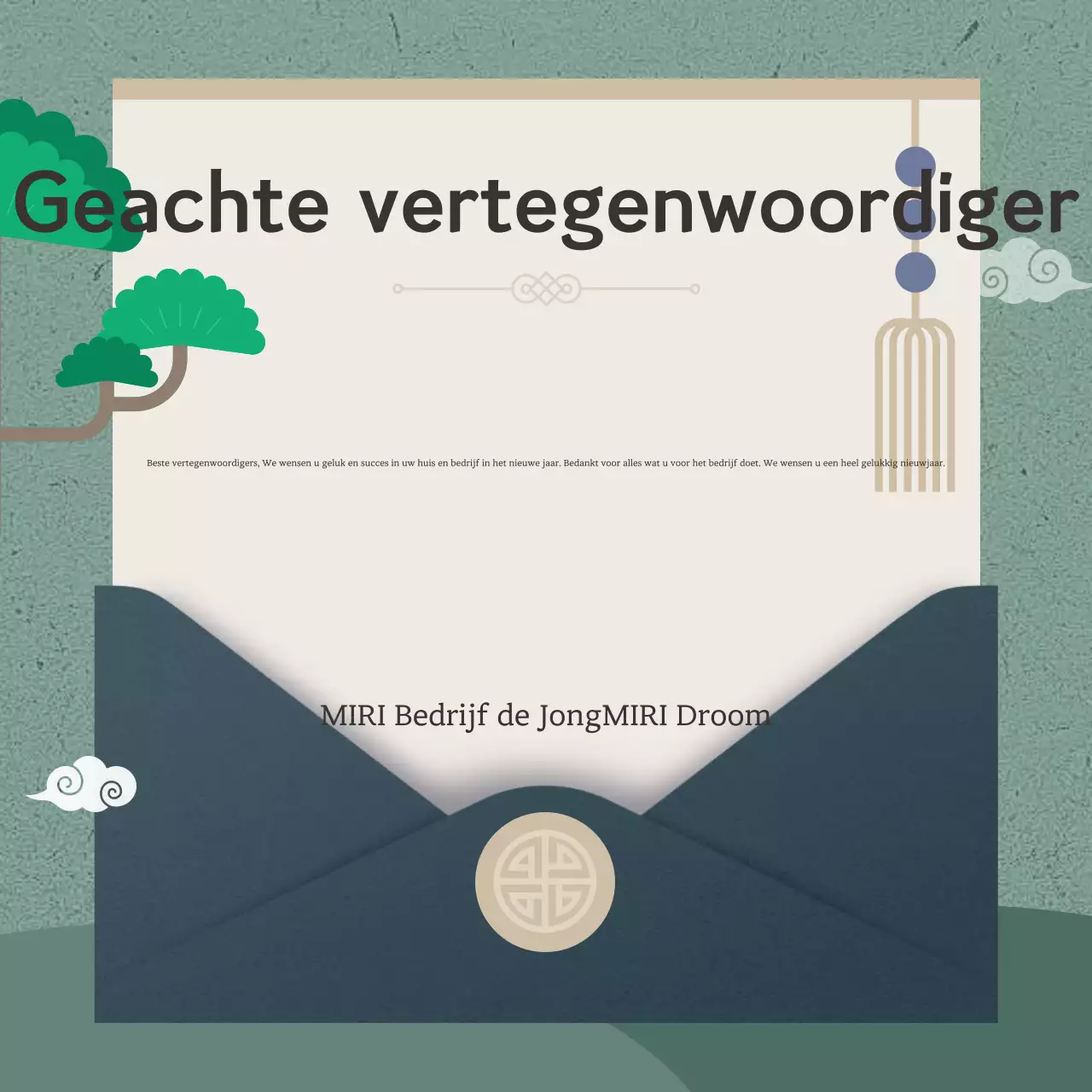 Een grijze traditionele nieuwjaarsgroet plannen