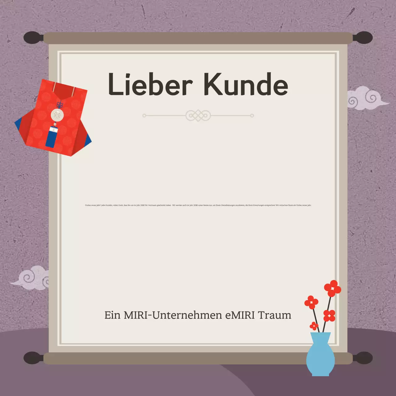 Planung eines grauen traditionellen Neujahrsgrußes