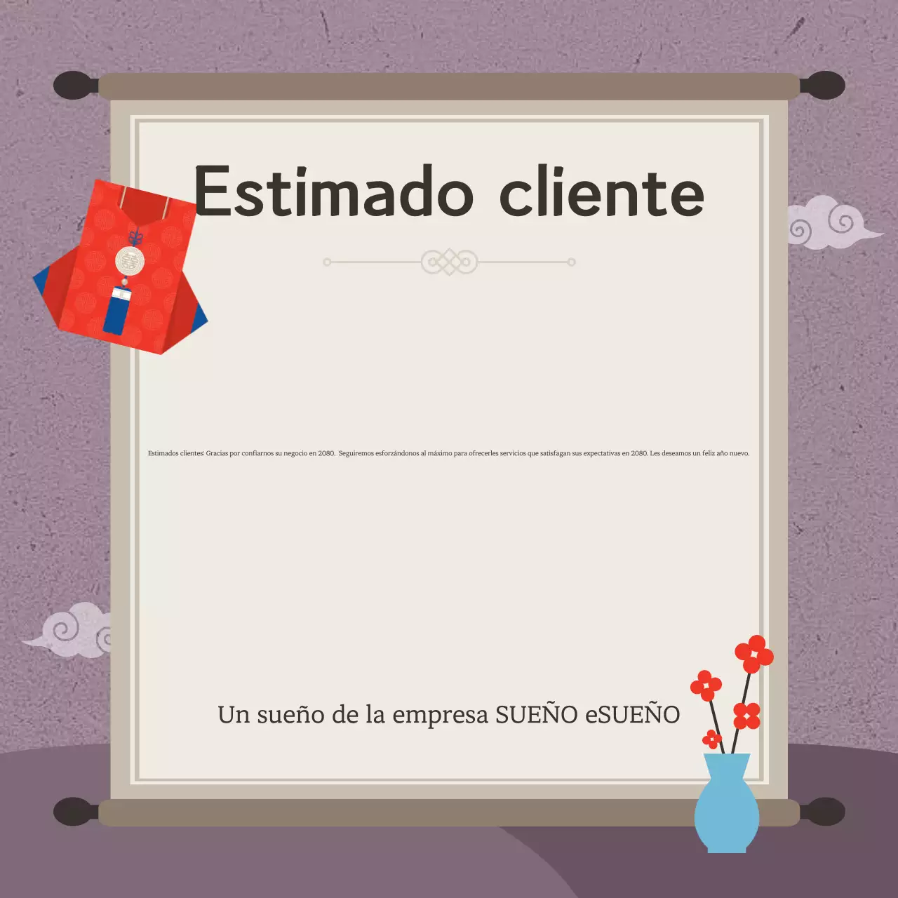 Planificar una felicitación de Año Nuevo gris y tradicional