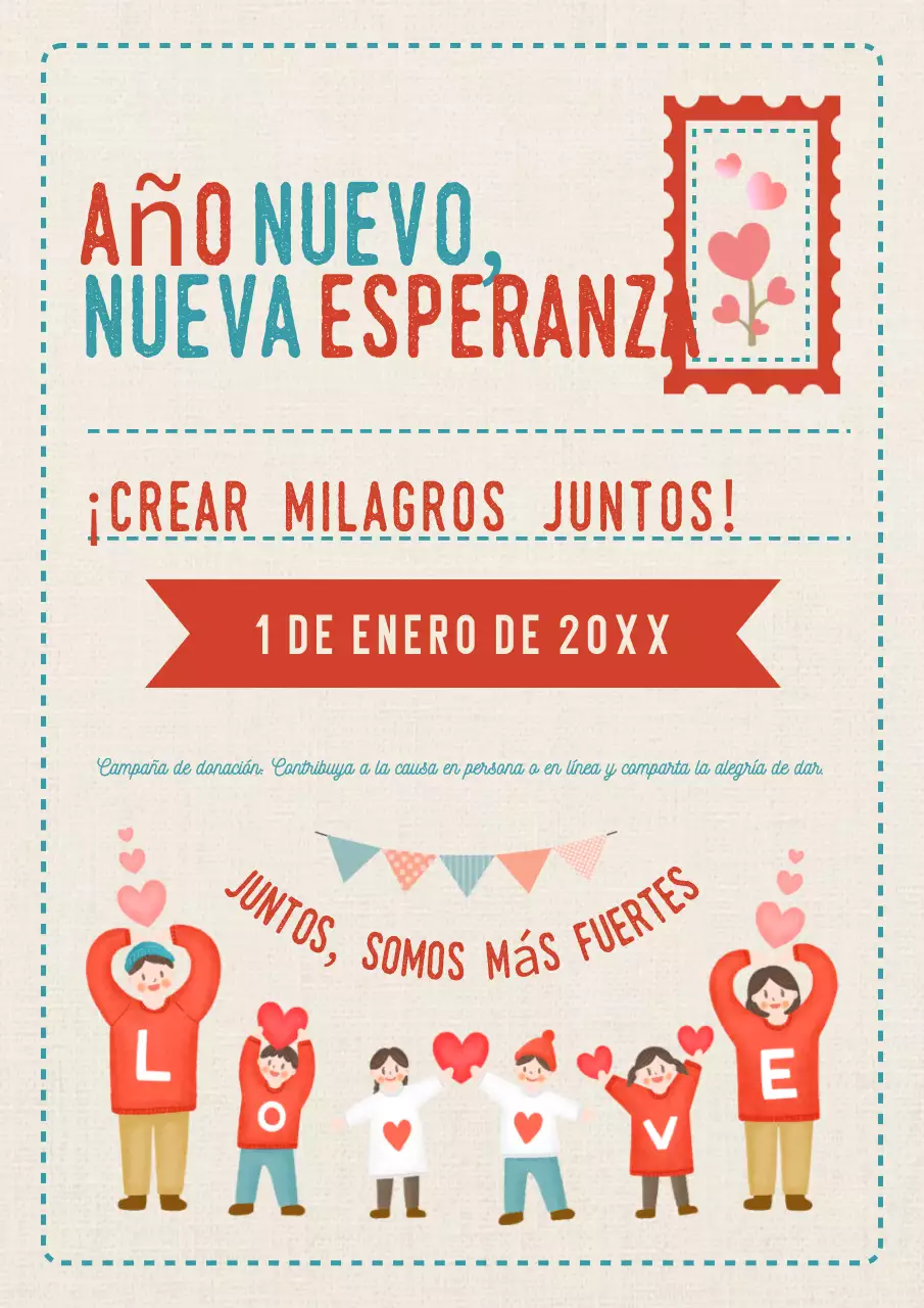 anuncio de año nuevo retro rojo