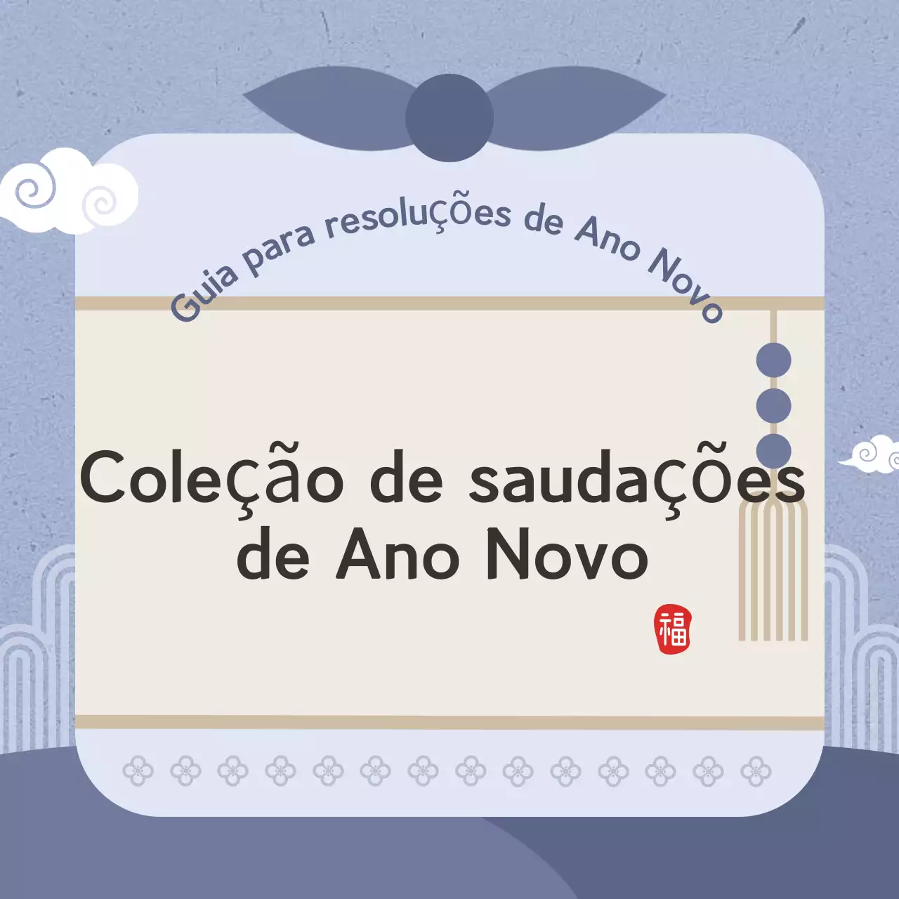 Planear uma saudação de Ano Novo cinzenta e tradicional