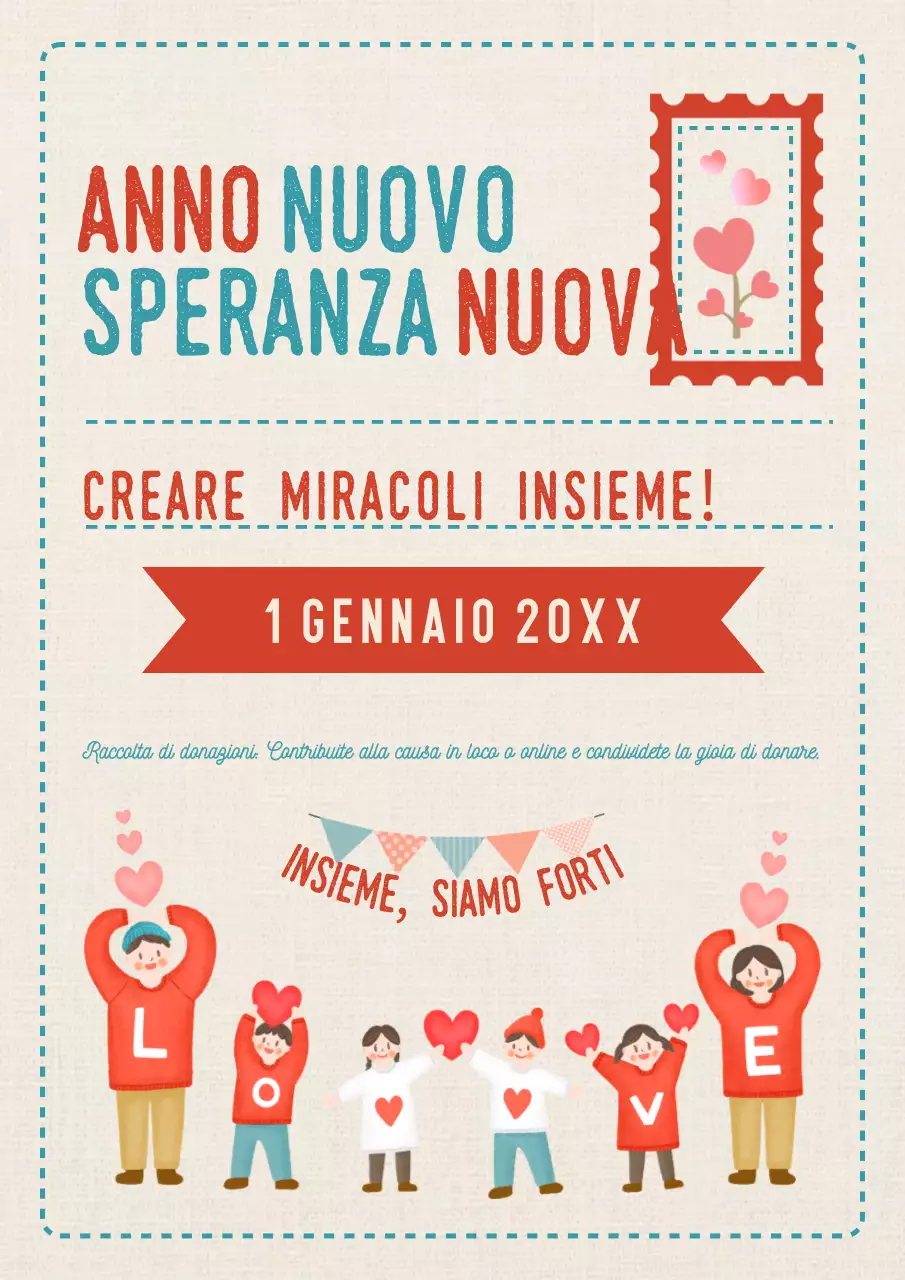 annuncio di capodanno retro rosso