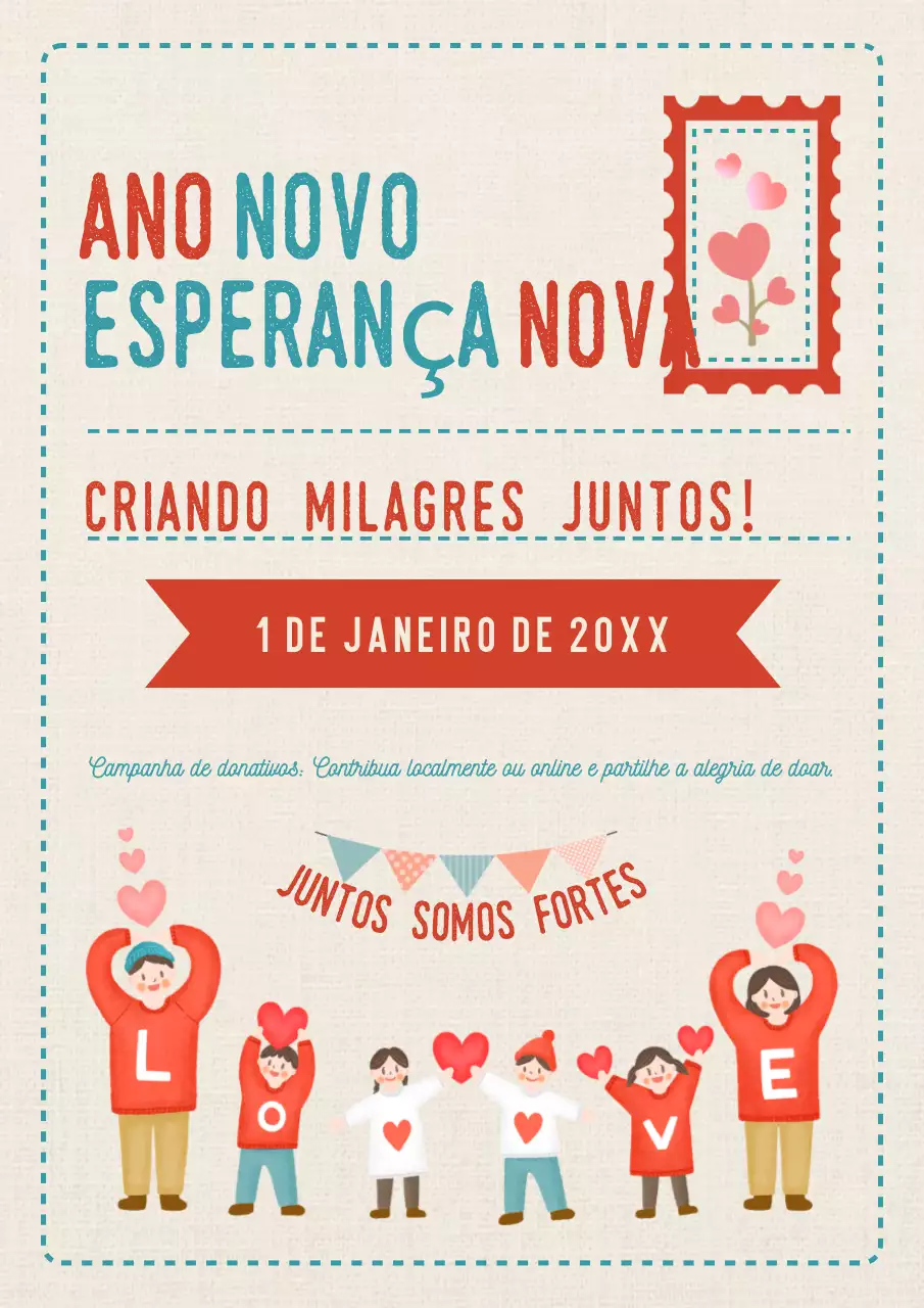 anúncio de ano novo retro vermelho