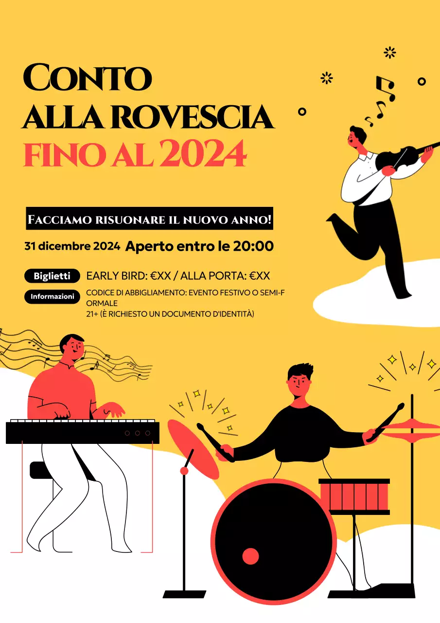 invito ad un evento retrò giallo