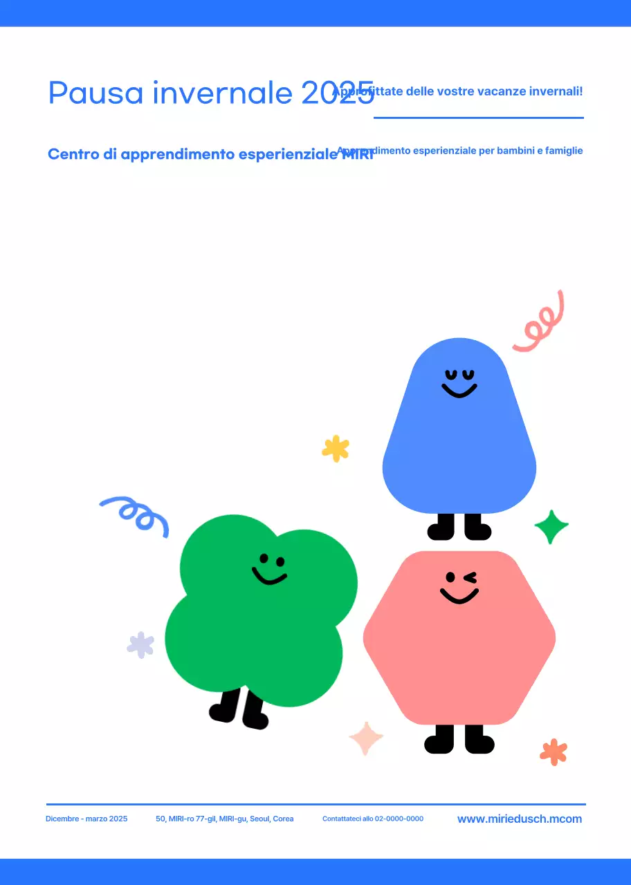 Promuovere un semplice centro di apprendimento pratico con simpatiche illustrazioni