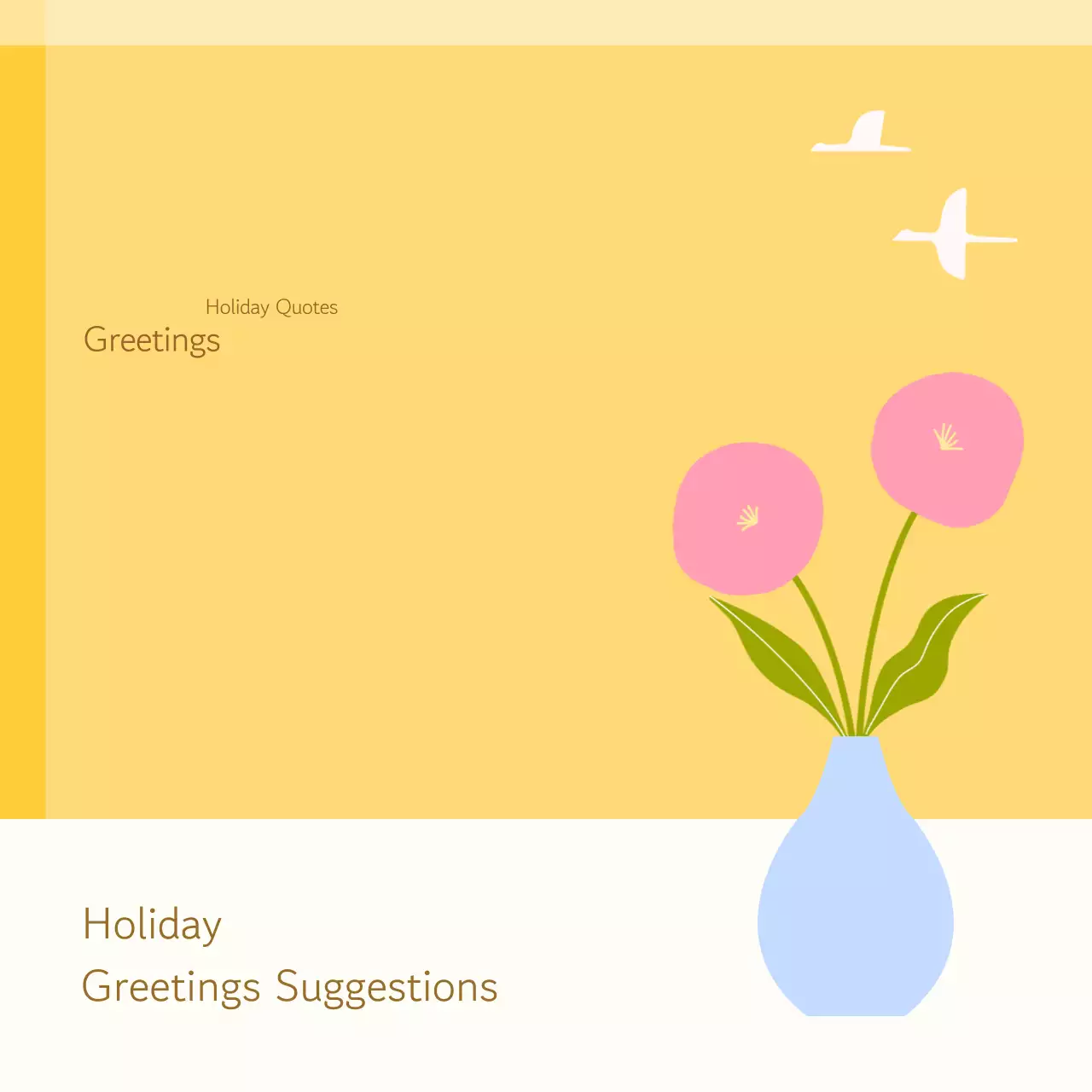 Yellow Simple Holiday Greetings Card Instagram Carousel