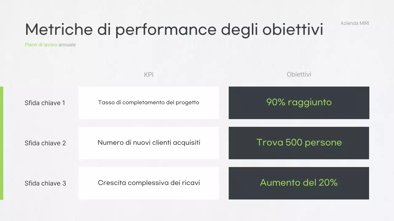 Piano aziendale Grey Clean