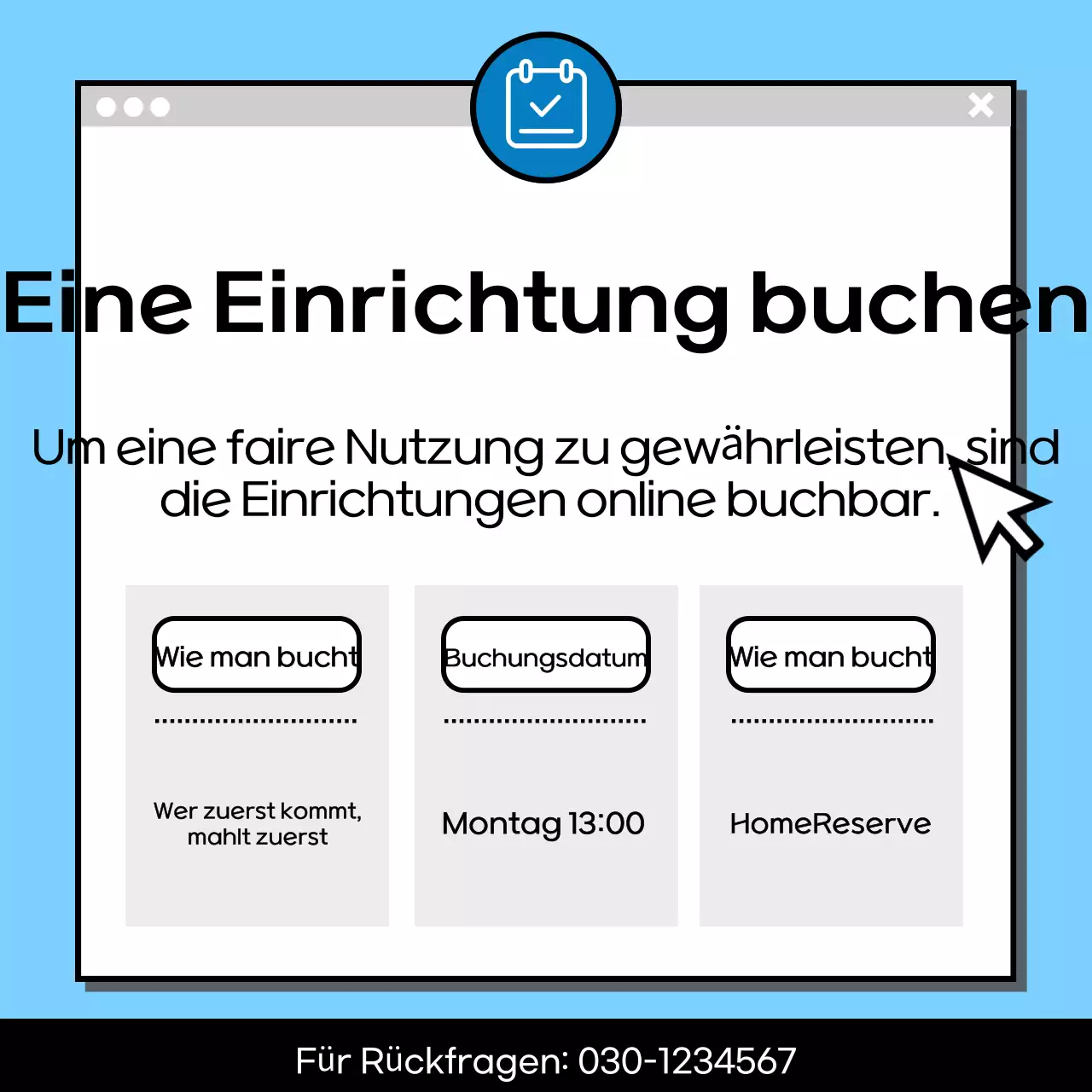 Hellblau saubere Buchungsanweisungen