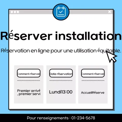 Instructions de réservation bleu clair et propre