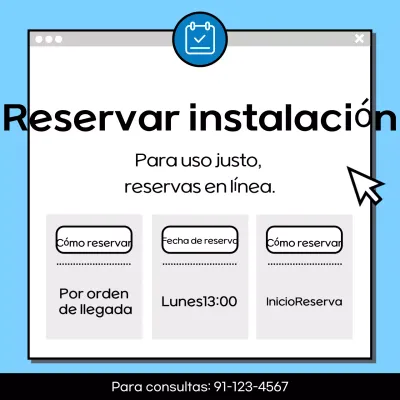 Instrucciones de reserva en azul claro