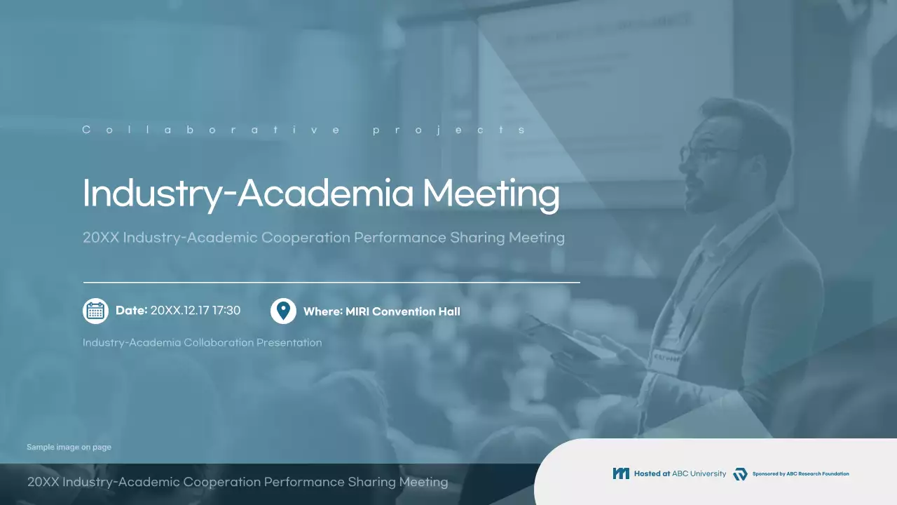 Bài thuyết trình thông báo cuộc họp hiện đại màu xanh