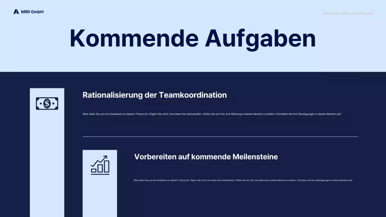 navy modern business report pitch