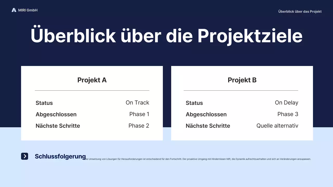 navy modern business report pitch