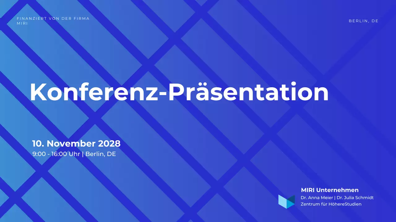 blaue geometrische konferenz ankündigung