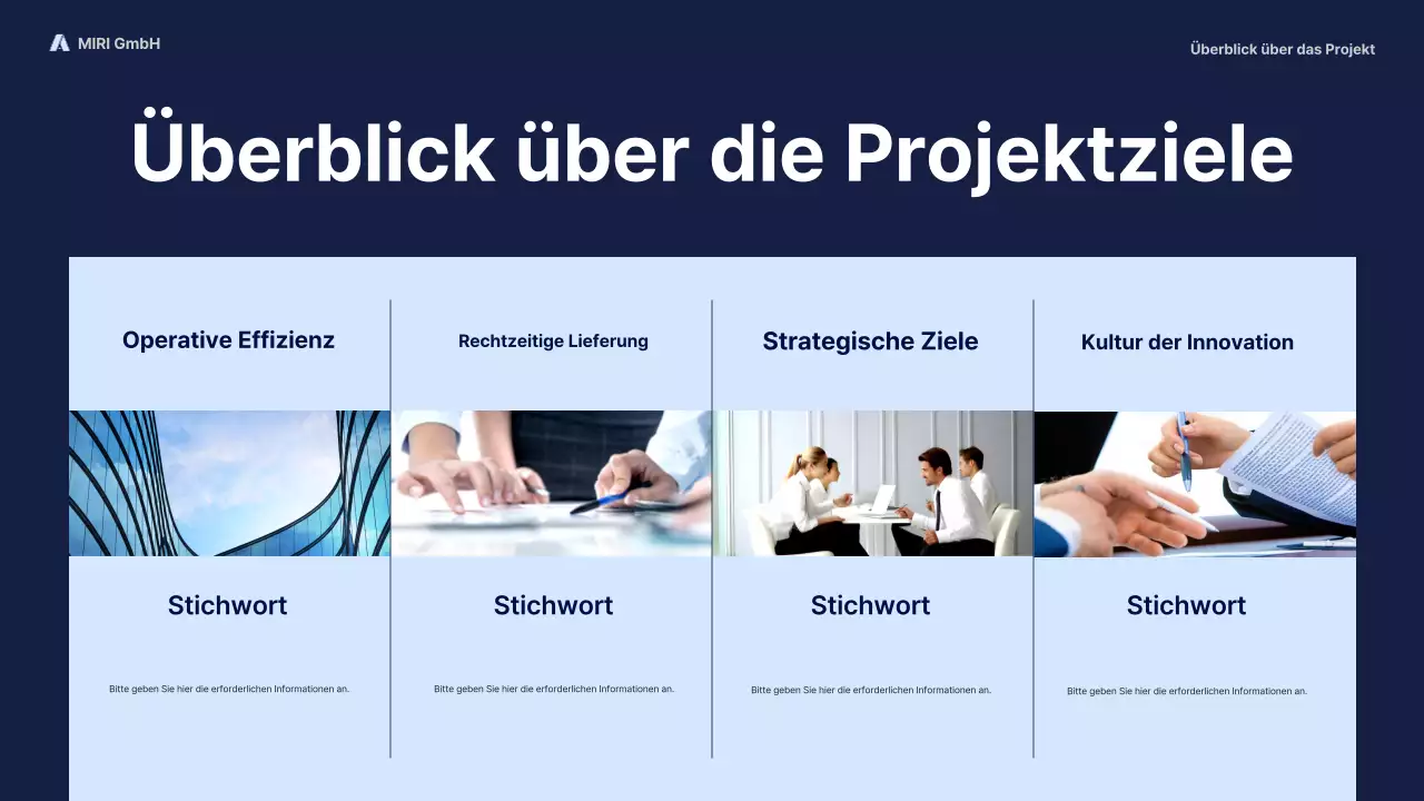 navy modern business report pitch