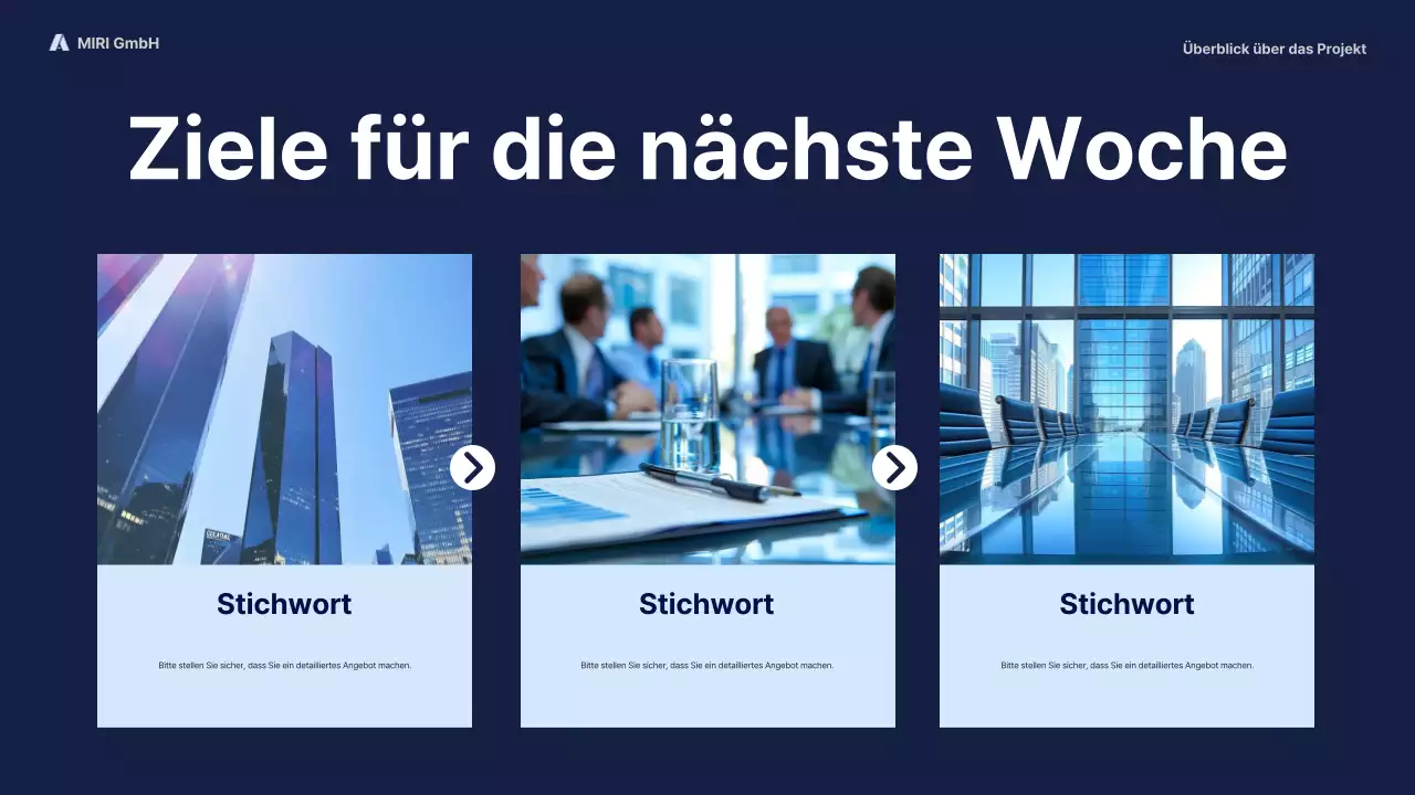 navy modern business report pitch