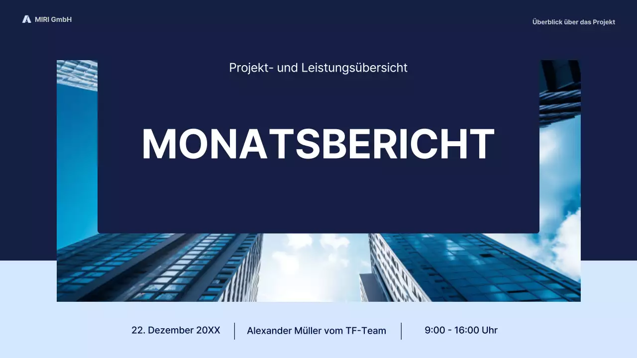 navy modern business report pitch