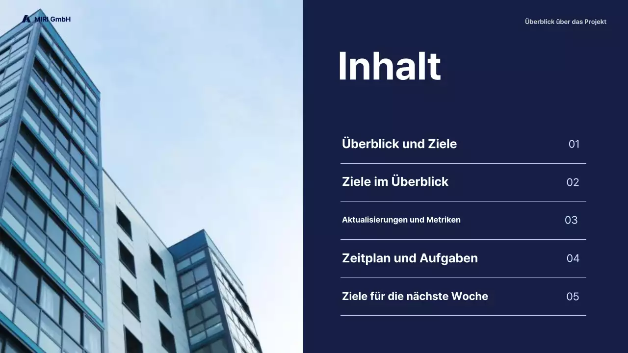 navy modern business report pitch