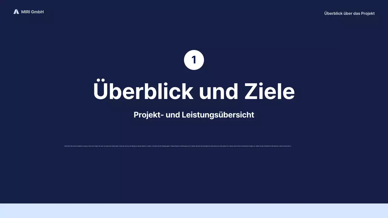 navy modern business report pitch