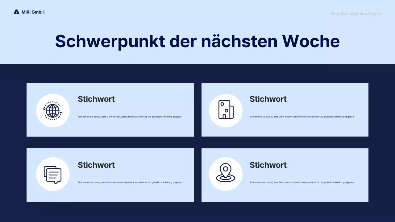 navy modern business report pitch