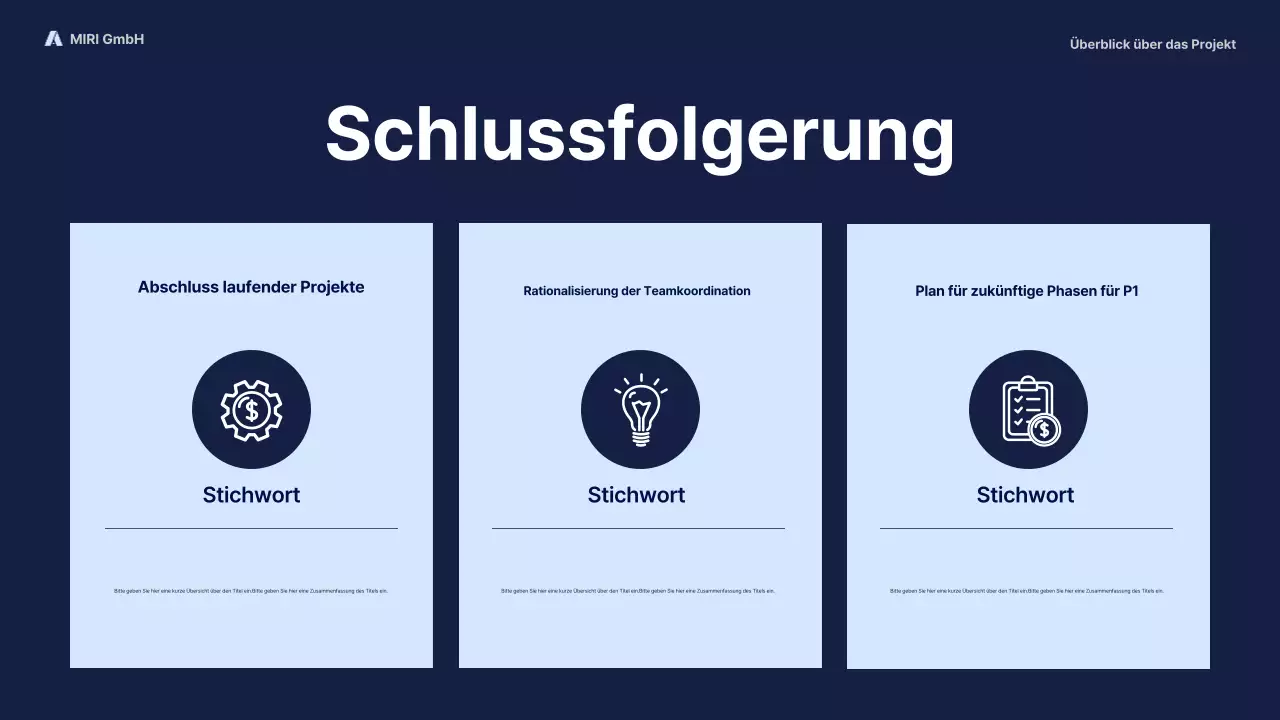 navy modern business report pitch