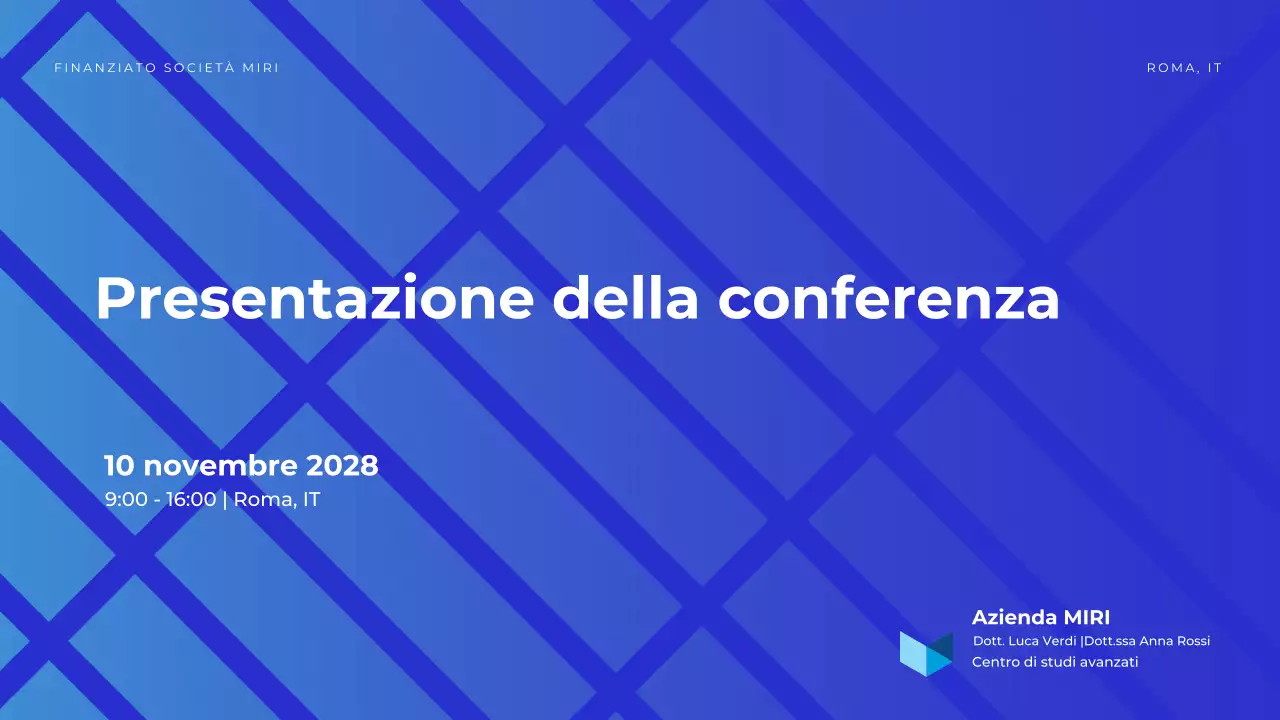 annuncio della conferenza geometrica blu