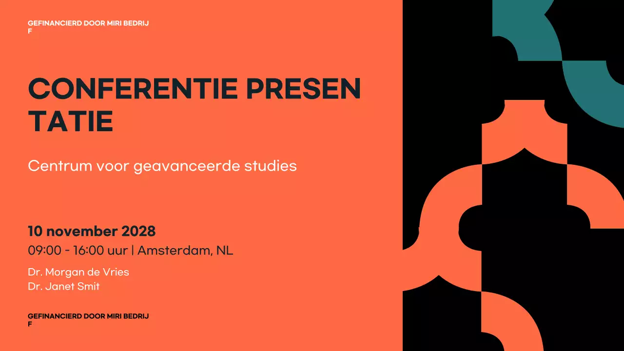 aankondiging oranje moderne conferentie