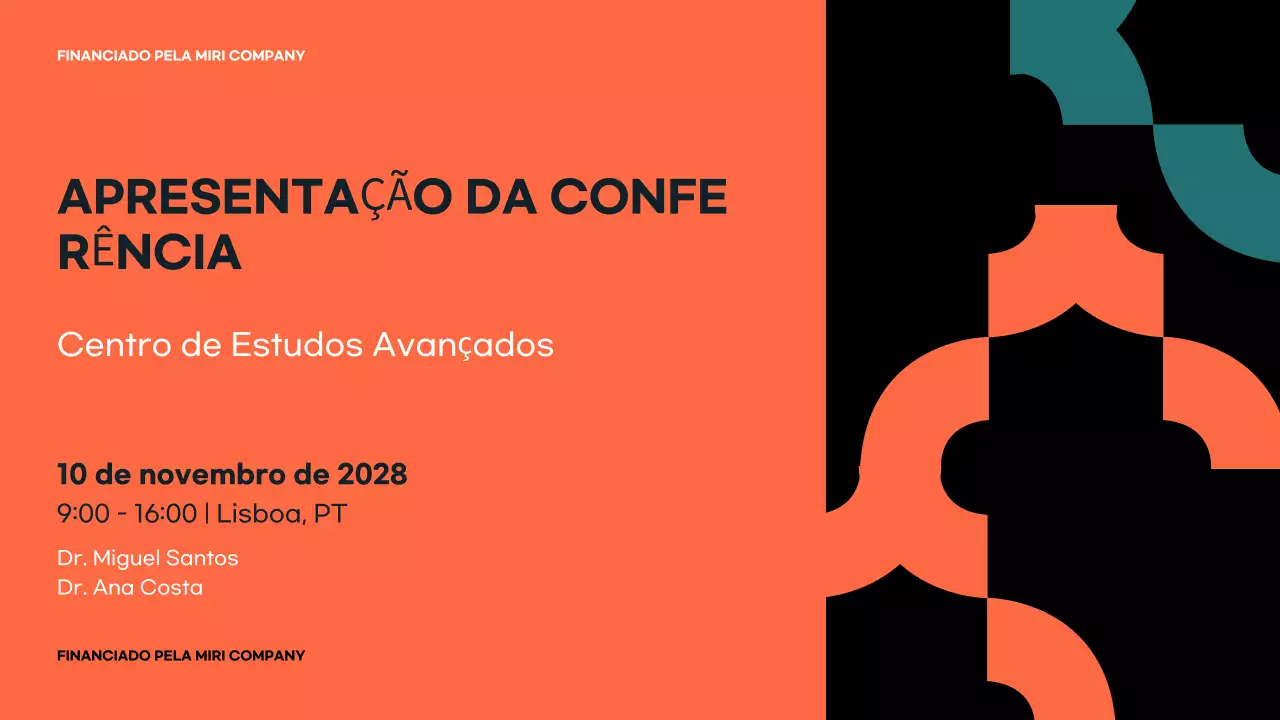 anúncio da conferência orange modern