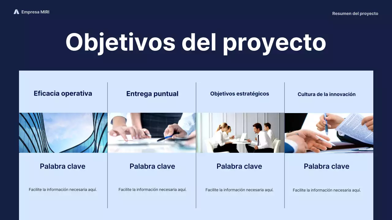 navy modern business report pitch