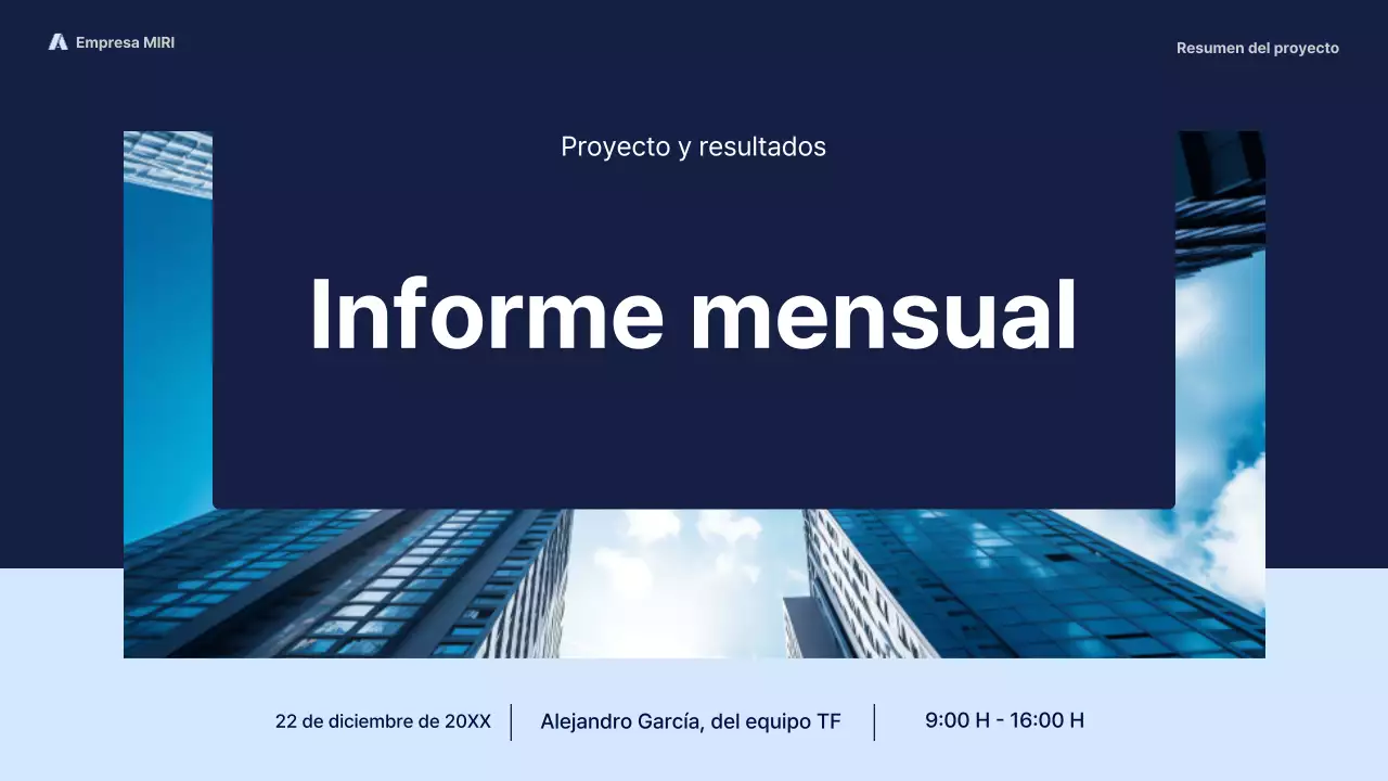 navy modern business report pitch