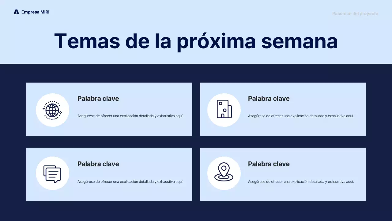 navy modern business report pitch