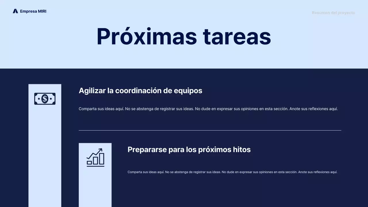 navy modern business report pitch