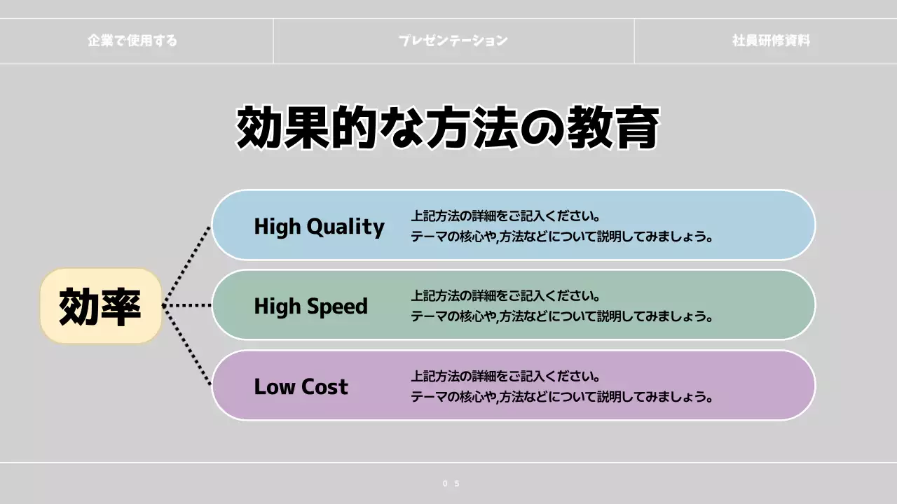 グレー モダン 研修 プレゼンテーション