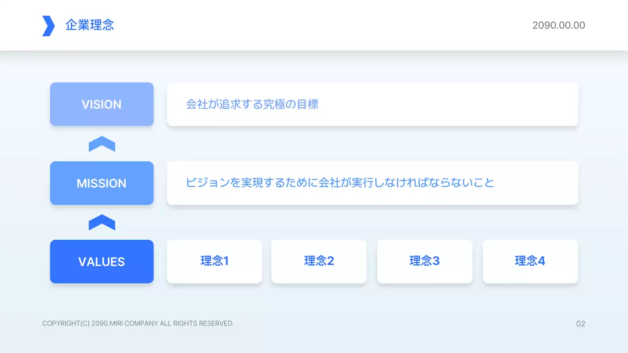 青 シンプル 研修 プレゼンテーション
