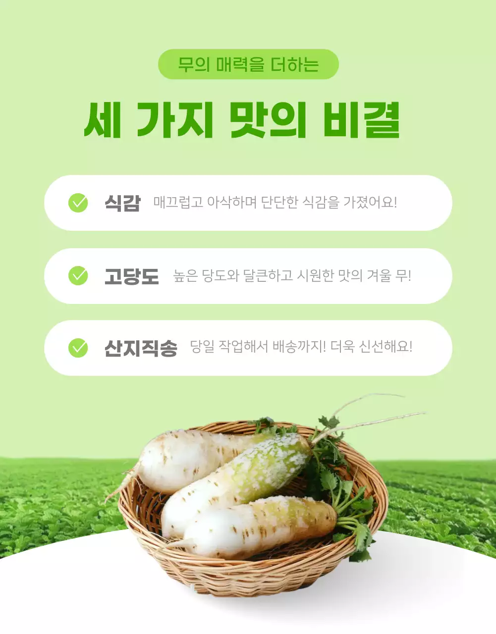 초록 심플 유기농 광고