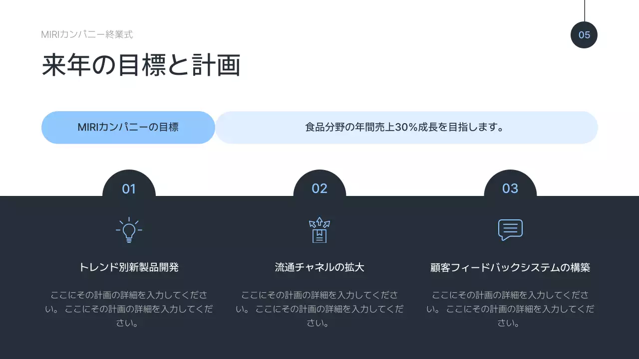 黒 モダン プラン プレゼンテーション