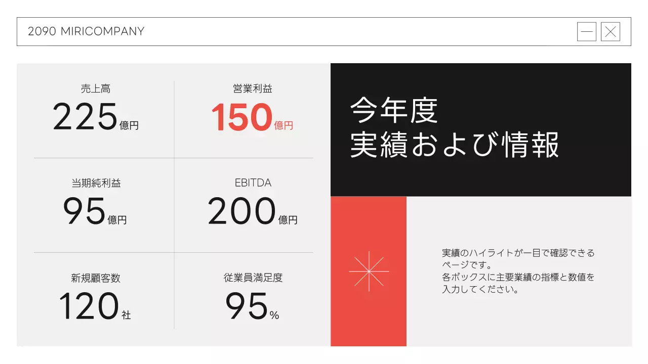 黒 モダン ビジネス 報告書 プレゼンテーション