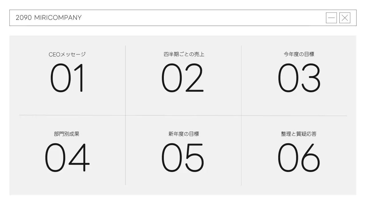 黒 モダン ビジネス 報告書 プレゼンテーション
