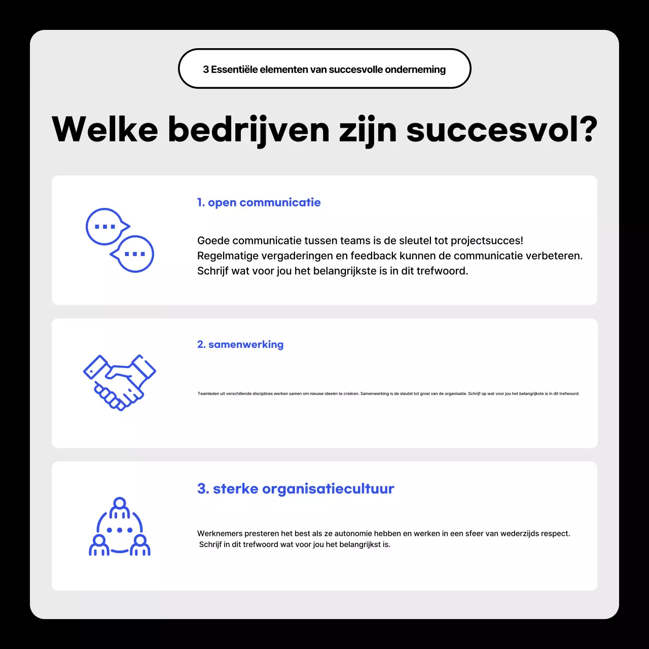 Blauw modern zakelijk gesprek