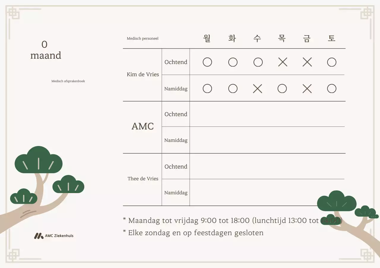Beige Koreaanse reisroute