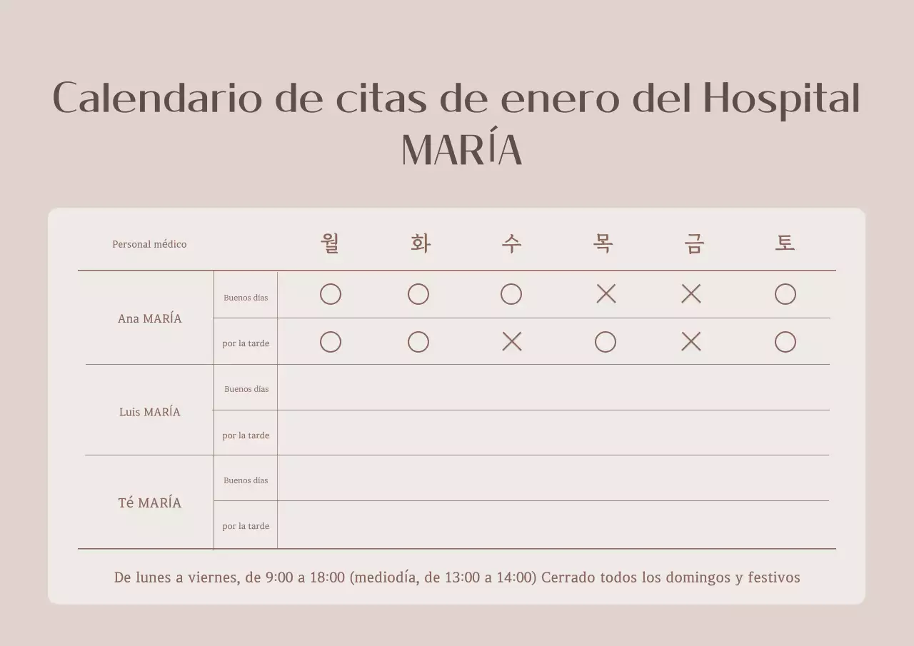 Guía de citas de atención primaria en beige