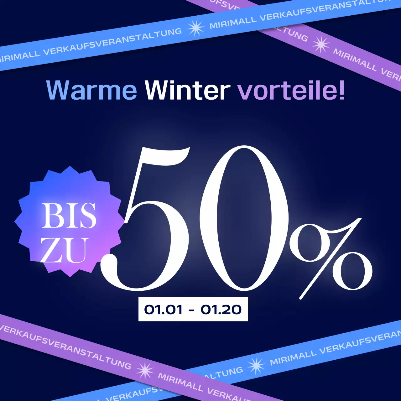 Marineblau Modern Sale Aktion