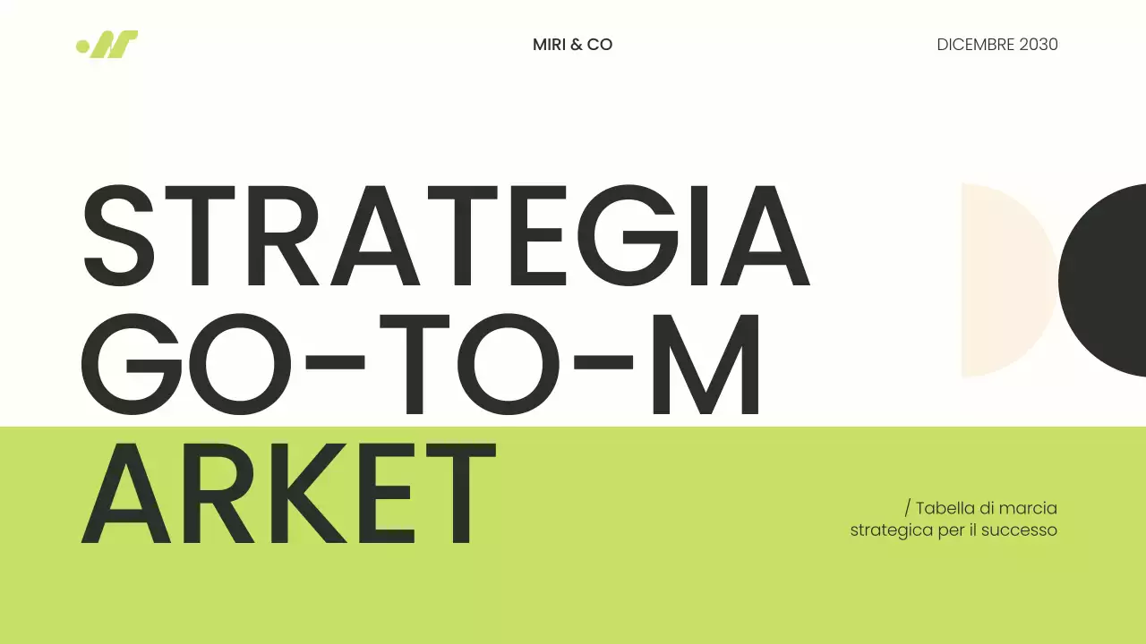 Presentazione della strategia Go To Market verde e beige moderna e minimalista