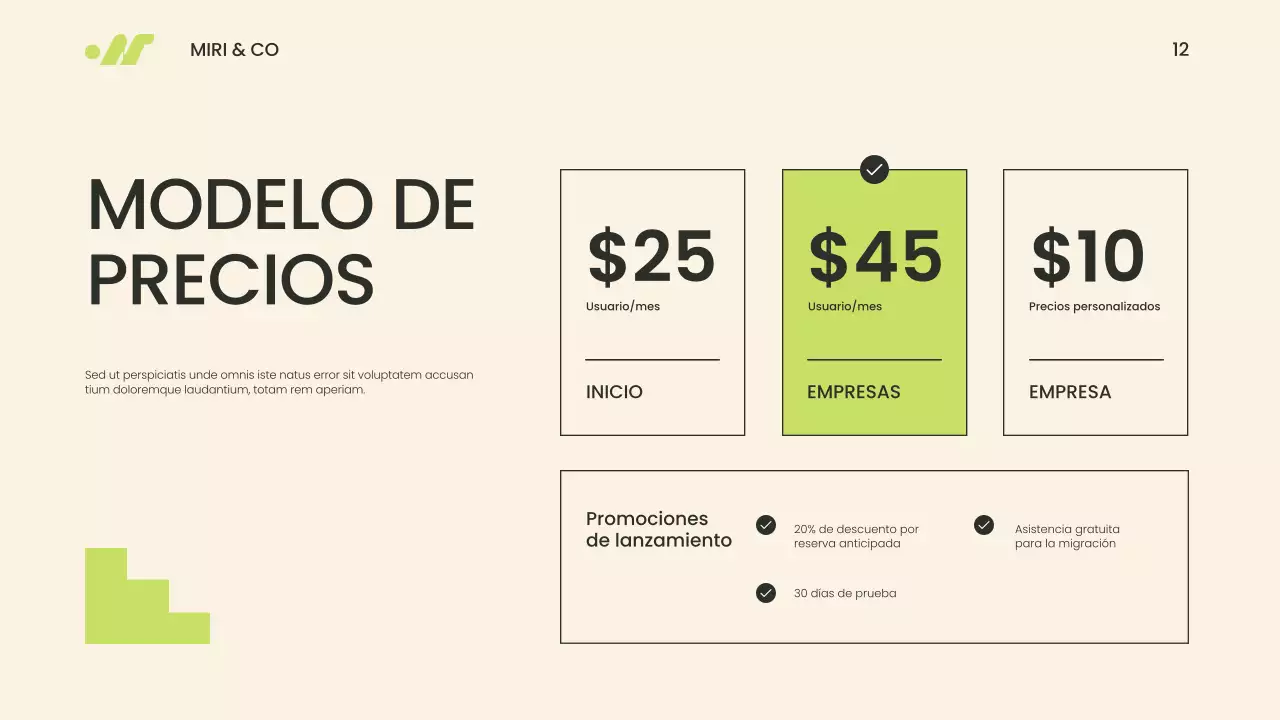 Verde y beige Moderno Minimalista Ir al Mercado Presentación Estratégica