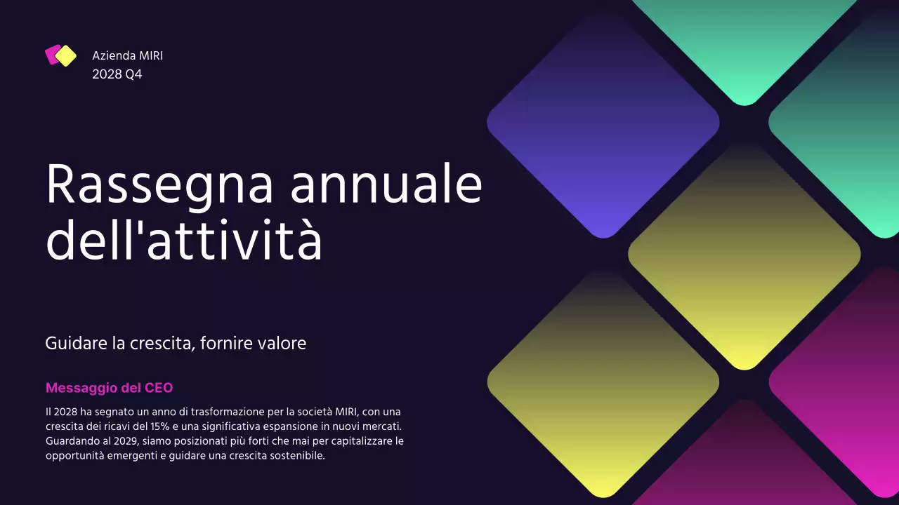 relazione d'affari moderna di colore blu scuro