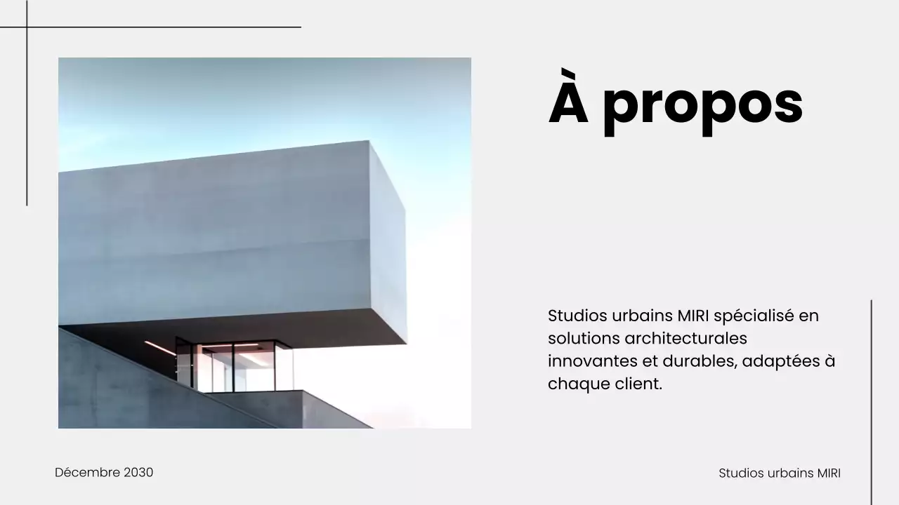 Présentation d'un portfolio d'architecture