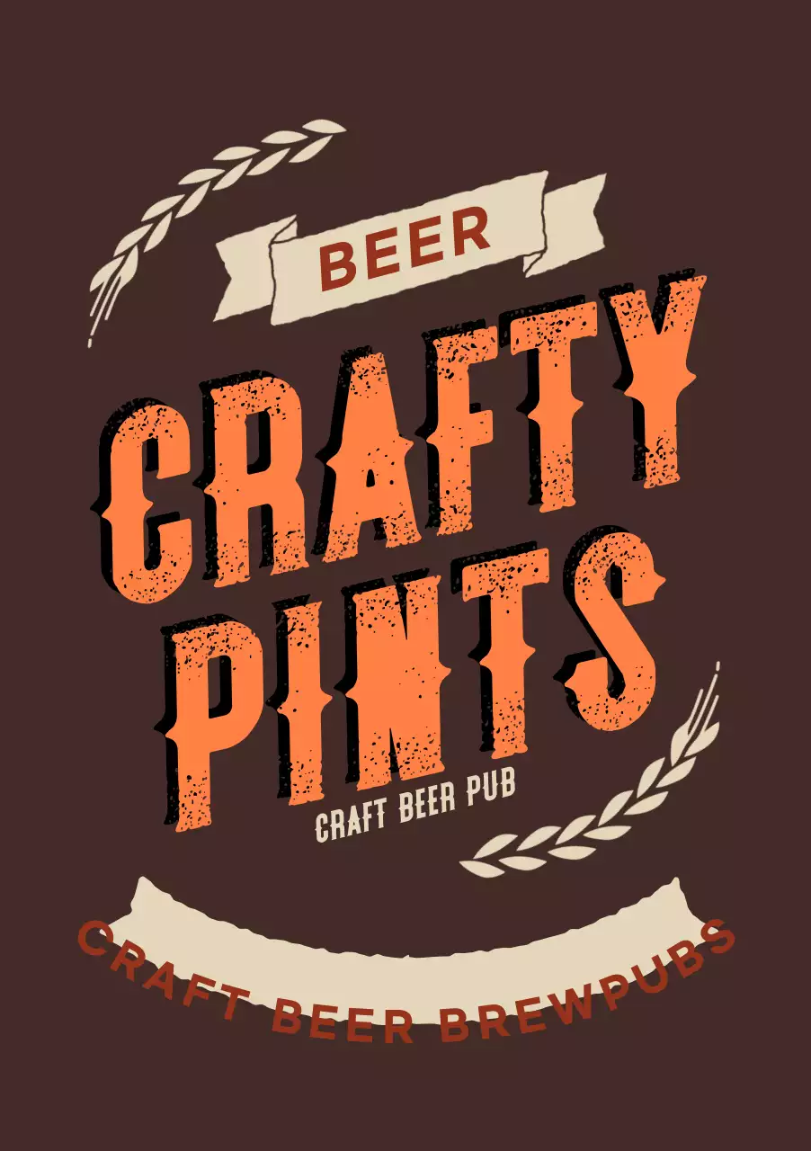 Quảng cáo bia thủ công màu nâu cổ điển