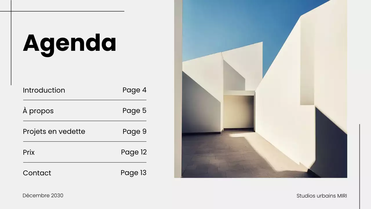 Présentation d'un portfolio d'architecture